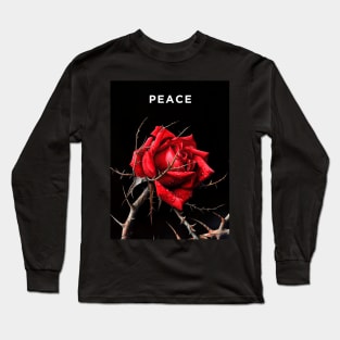 Peace: No More War,  World Peace Now  on a Dark Background Long Sleeve T-Shirt